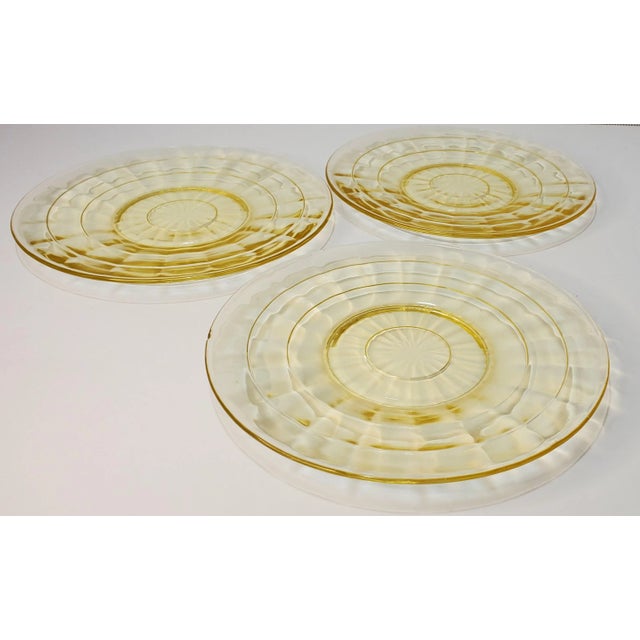 Pattern: Block Optic Color: Yellow Manufacturer: Anchor Hocking Date Produced: 1929-1933 Shape: Bread Plate