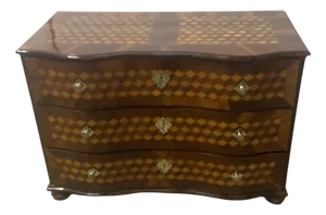 Baroque Chest of Drawers in Walnut with Marquetry, 1760s