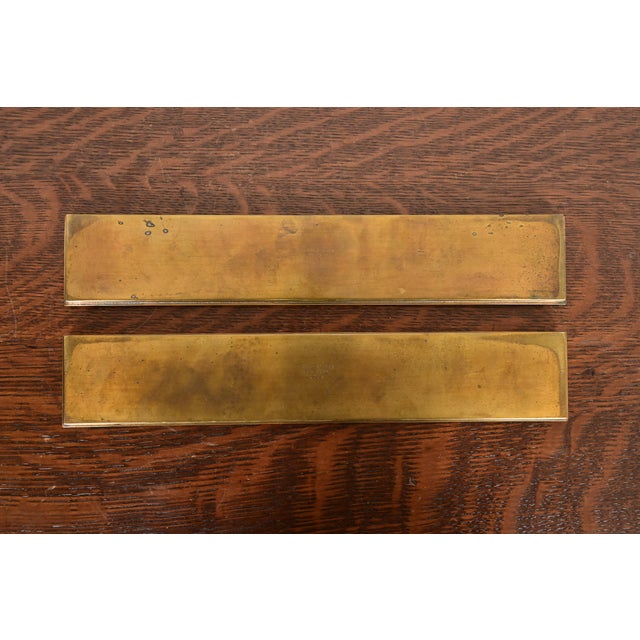 Tiffany Studios New York Adam Pattern Bronze Doré Blotter Ends With Leather Desk Blotter For Sale - Image 11 of 14