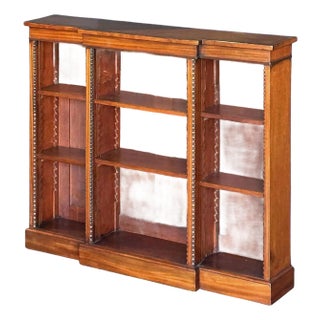 Edwardian Breakfront Bookcase of Mahogany From England For Sale