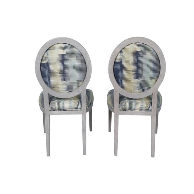 Wood Basset Attributed Oval Back Side Chairs, a Pair For Sale - Image 7 of 7