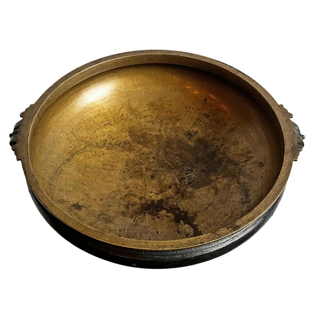 Indian Antique Large Bronze Urli Bowl For Sale - Image 3 of 8