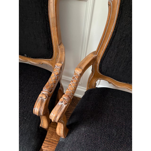 Dining Table With Set of 6 Country French Style Dining Chairs For Sale - Image 12 of 16