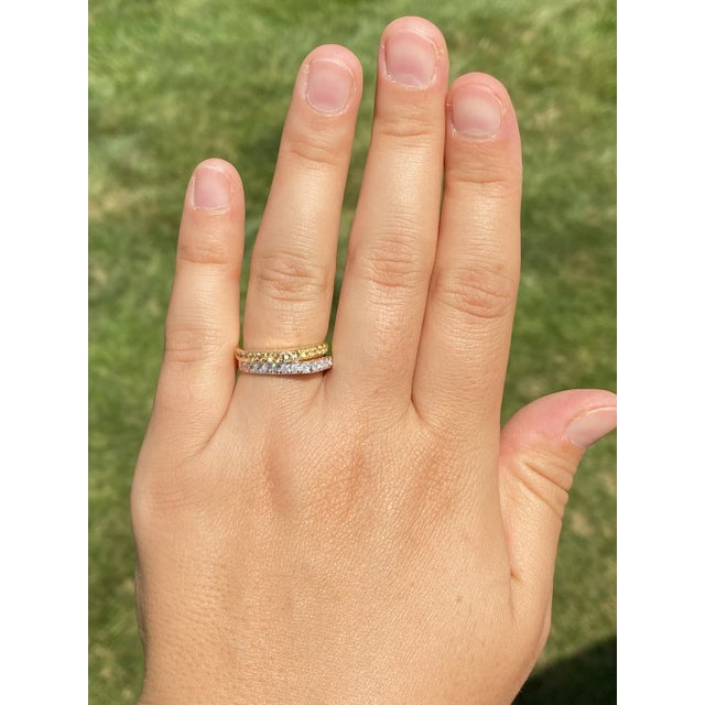 The Sound Drive: Signed Yellow Sapphire and Diamond Stack Ring For Sale - Image 9 of 10