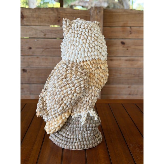 Vintage Seashell Encrusted Owl Sculpture For Sale In Naples, FL - Image 6 of 12
