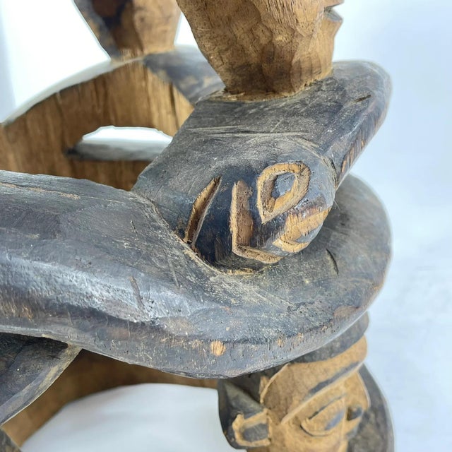 Early 20th Century Early 20th Century Bamileke Eight Faces Wooden Stool Cameroon For Sale - Image 5 of 9