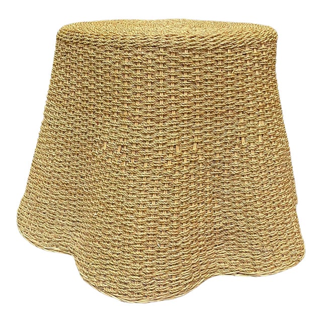 Late 20th Century Trope l'Oeil Draped Wicker Table For Sale