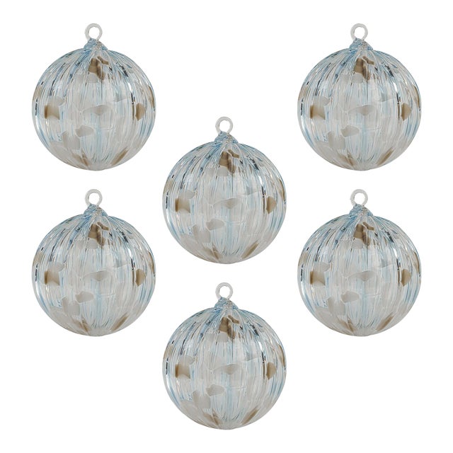 Long Beach Handmade Glass Ornament Set 20 point mold, Set of 6 Chairish