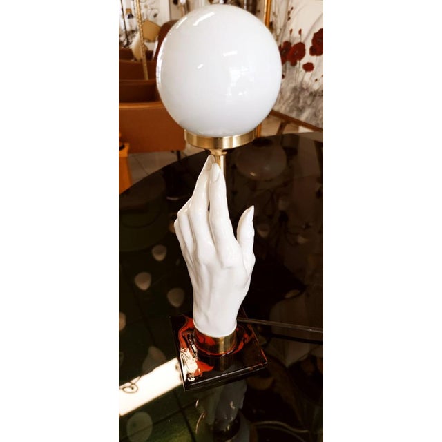 Hand Table Lamp with Sphere Glass For Sale - Image 6 of 18