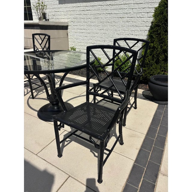 Vintage Restored Chinoiserie Patio Dining Set by Meadowcraft For Sale - Image 12 of 12
