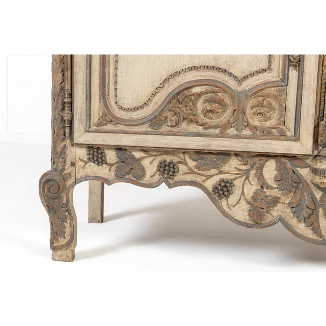 Antique French Painted Armoire in Wood, 1700s For Sale - Image 13 of 18