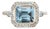 Natural Aquamarine Diamond Ring 6.5 14k White Gold 3.05 TCW Certified For Sale