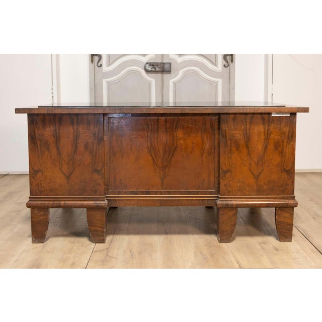 Brown Italian Glass Top Desk, 20th Century For Sale - Image 8 of 17