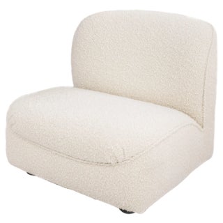 Modern Modular Lounge Chair in Beige Buclé, Italy, 1970s For Sale