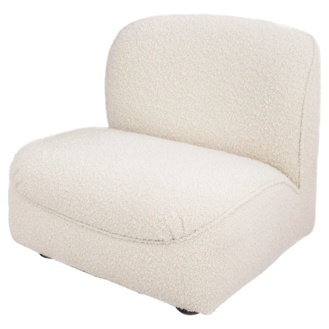 Modern Modular Lounge Chair in Beige Buclé, Italy, 1970s For Sale