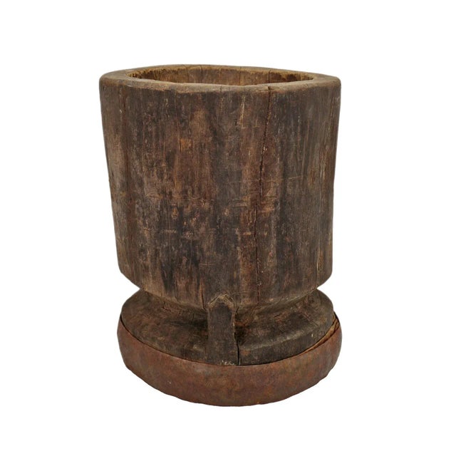 1920s Old India Wood Pestle Pot For Sale In Los Angeles - Image 6 of 6