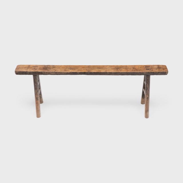 Chinese Narrow Splayed Leg Bench, C. 1850 For Sale - Image 4 of 6