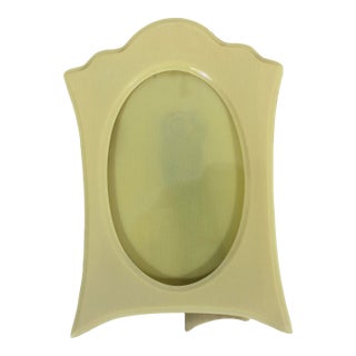 Antique French Ivory Celluloid Oval Picture Frame Easel Back For Sale