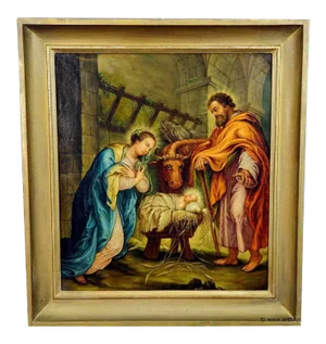 Unknown - Mary and Joseph in the Barn of Bethlehem