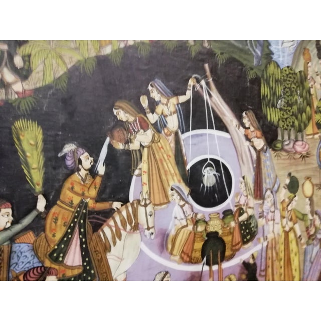 South Asian Silk Painting, 1960s For Sale - Image 3 of 16