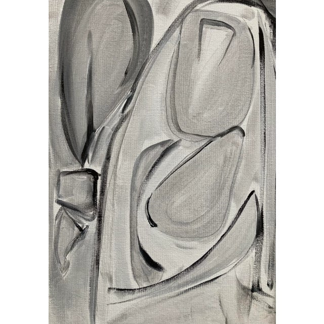 Abstract Abstract Painting by Erik Sulander Black and White O/C 16x20, Signed For Sale - Image 3 of 4