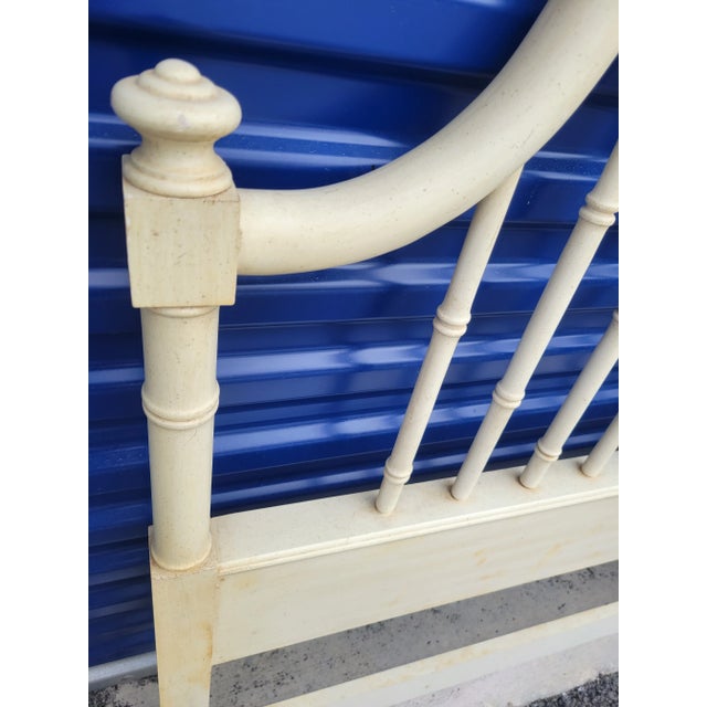 Vintage Off White Faux Bamboo Pagoda Regency Twin Headboards- a Pair For Sale In West Palm - Image 6 of 6