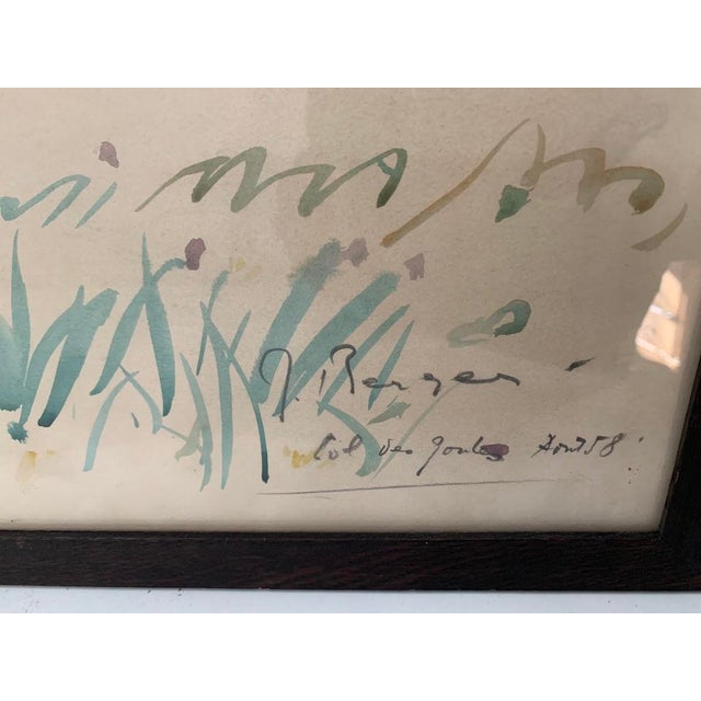 Mountain Landscape, 20th Century, Gouache, Framed For Sale - Image 4 of 12