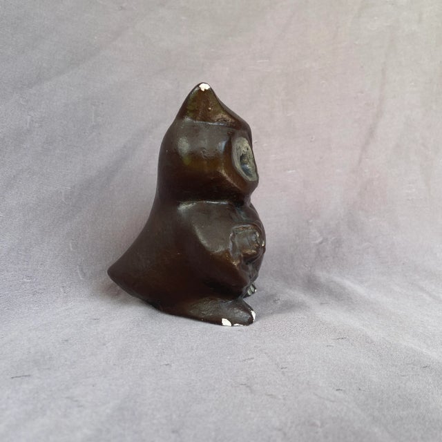 Mid-Century Rustic Owl With Twins Figurine For Sale In Orlando - Image 6 of 10