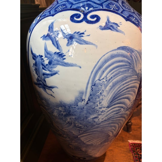 Meiji Japanese Arita Floor Vase For Sale - Image 11 of 12