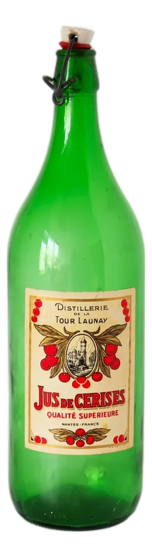 Midcentury French Jus de Cerises Bottle