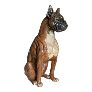 1970’s Large Scale Molded Resin Boxer Dog Statue / Sculpture Style Marwal Industries