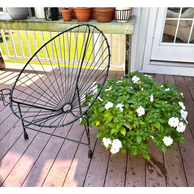 Metal Vintage Mid-Century Hand-Welded Steel Acapulco Lounge Chairs With Attached Drink Holders — Pair For Sale - Image 7 of 12