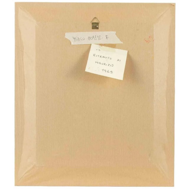 Sirio Pellegrini, Portrait of Maurizio, Oil on Board, 1969 For Sale - Image 4 of 5