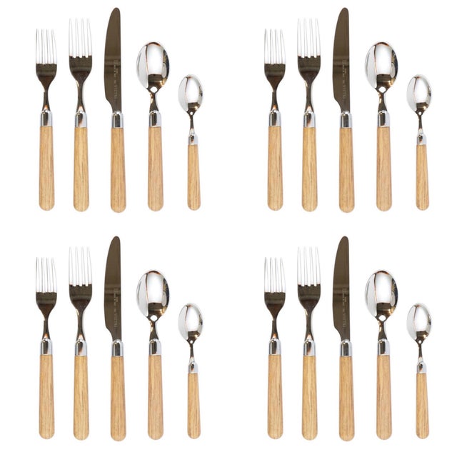 2020s Vietri Albero Oak Place Settings from Kenneth Ludwig Chicago - Set of 4 For Sale - Image 5 of 5