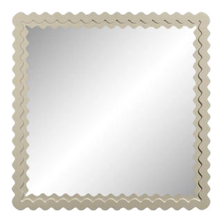 Fleur Home Carnival Chaos Square Mirror in Delaware Putty, 48x48 For Sale