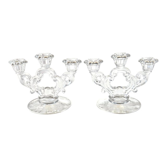 Leaf & Vine Sterling Overlay Candle Holders - a Pair For Sale