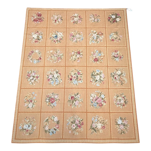 Antique French Aubusson Rug Circa 1950s For Sale