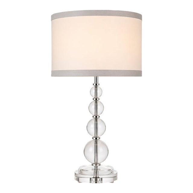 Vintage Mitchell Gold + Bob Williams Glass Sphere Table Lamp With Dimmer For Sale