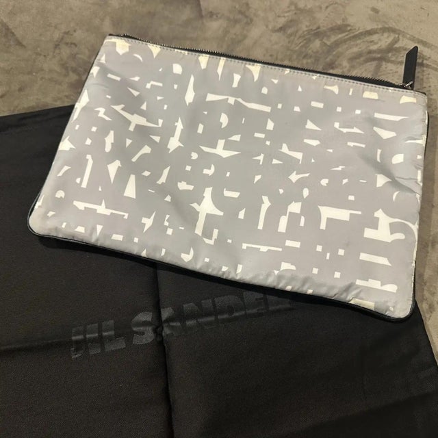 Modern 21st Century New Abstract Print Nylon Clutch Bag by Jil Sander For Sale - Image 3 of 11
