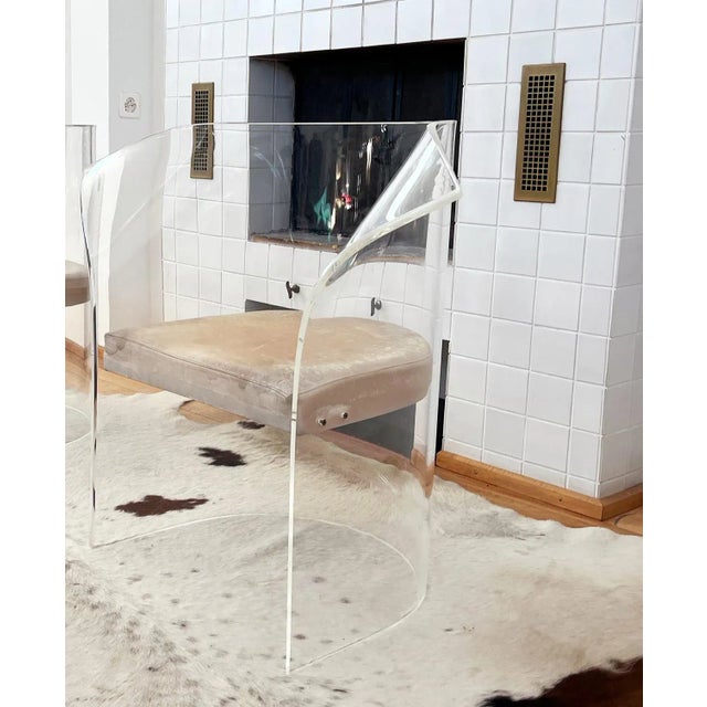 Vintage 1970s Acrylic Glass Armchair Attributed to Vladimir Kagan For Sale - Image 6 of 12