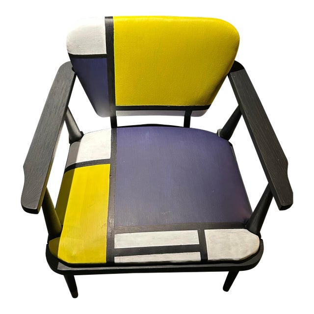 1950s Mondrian-Esque Armchair For Sale