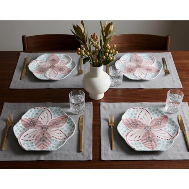 Set of 4 Hand-Painted South African Ceramic Salad & Dessert Plates For Sale - Image 11 of 12