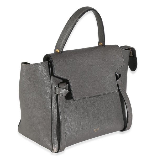 Contemporary Grey Grained Calfskin Micro Belt Bag For Sale - Image 3 of 8