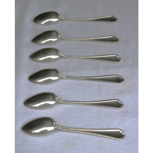Traditional 1910 Antique Alvin Sterling Silver Teaspoons Hamilton Pattern Monogrammed T-Set of 6 For Sale - Image 3 of 6