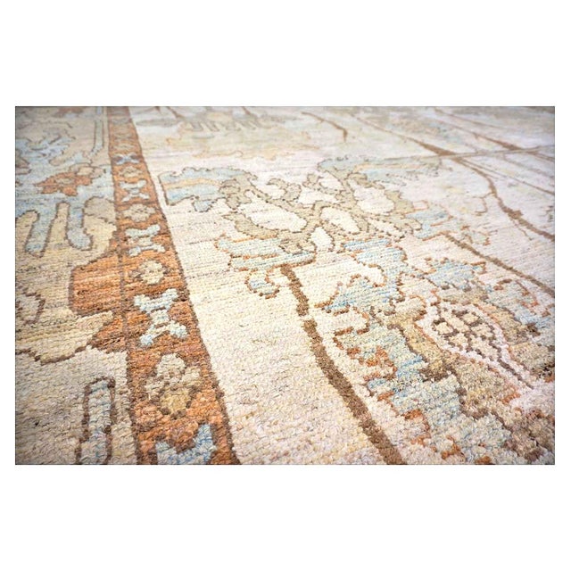 Turkish Donegal Wool & Hemp 13x18 Ivory, Tan & Rust Handmade Area Rug #1140073 For Sale In Houston - Image 6 of 6