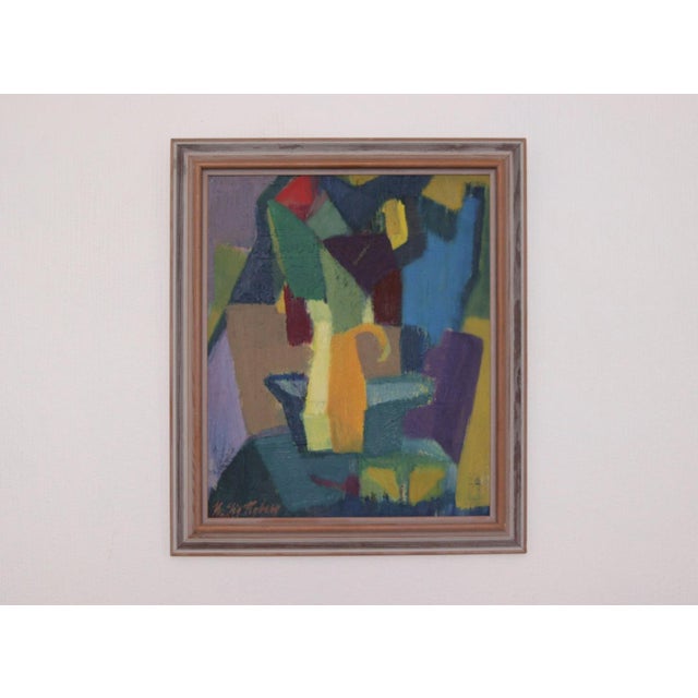 Stig Ryberg, Kubism Still Life, 1960s, Oil on Panel, Framed For Sale - Image 13 of 17