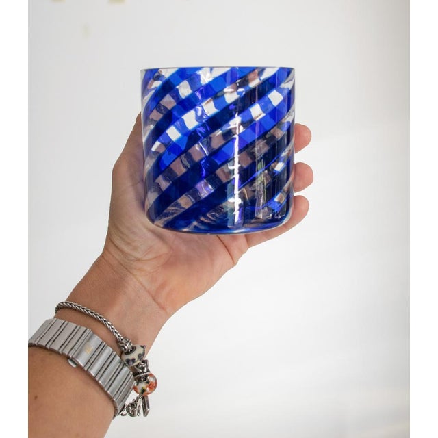 Blue Fashioned Drinking Glasses by Nicola Moretti, 2000s, Set of 6 For Sale - Image 8 of 18