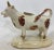 Antique Sponge-Ware Staffordshire Cow Creamer Figurine in Ivory Color Made in England - Circa 1860’s For Sale - Image 10 of 10