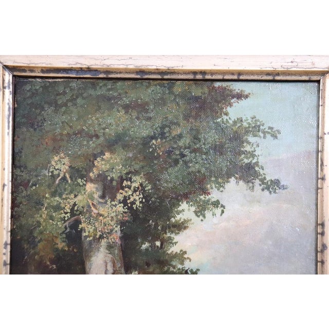 Forest Landscape, Oil Painting on Canvas, Late 19th Century, Framed For Sale - Image 5 of 10