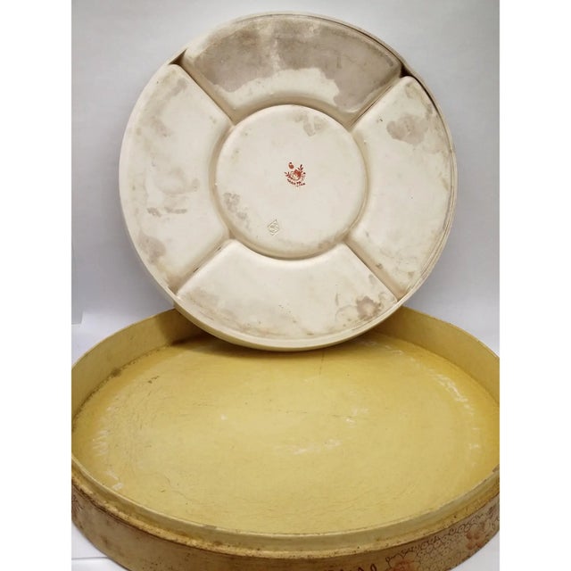 1980s Mid-Century Modern Divided Serving Plate With Matching Box For Sale - Image 5 of 11
